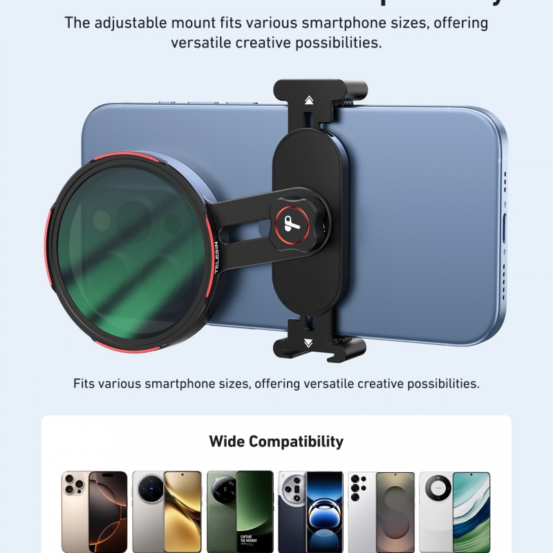 فیلتر لنز ستاره‌ای ۶ نقطه‌ای ۶۷ میلی‌متری برند TELESIN مدل P5-FLT-003 | جلوه‌های نوری حرفه‌ای برای عکاسی و فیلم‌برداری