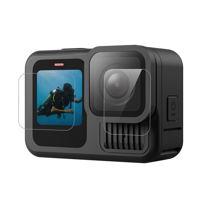 محافظ لنز و صفحه نمایش شیشه‌ای سکوریت GoPro Hero 13 تلسین مدل S6-FLM-07-TGP | محافظ شفاف و مقاوم