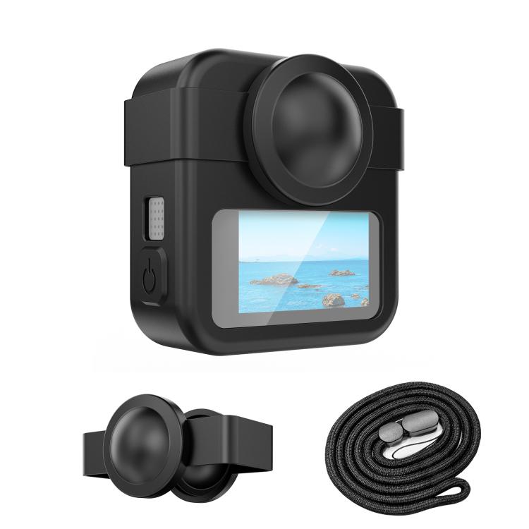 قاب محافظ سیلیکونی PULUZ برای GoPro MAX2 به همراه دو درپوش لنز و بند مدل PU1099B