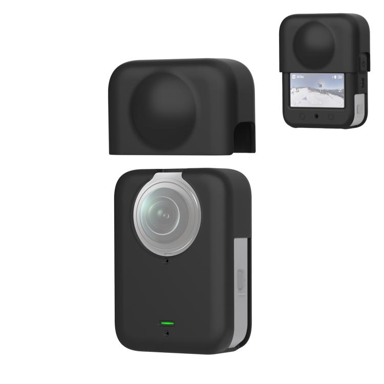 قاب سیلیکونی دوربین DJI Osmo 360 پولوز مدل PU783B مشکی | همراه با پوشش محافظ لنز