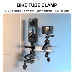 پایه نگهدارنده دوربین 360 درجه برای دوچرخه و موتور | گیره قابل تنظیم برای GoPro و Insta360
