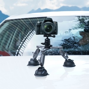 نصب پایه TE-TSB-001 روی شیشه خودرو با دوربین DSLR
