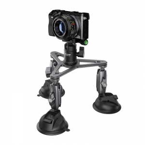 پایه ساکشن کاپ سه‌گانه TELESIN مدل TE-TSB-001 – نگهدارنده قدرتمند دوربین DSLR با بدنه آلومینیومی و سر توپ منعطف