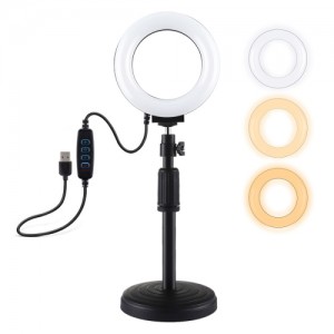 رینگ لایت LED 12 سانتی‌متری PULUZ مدل PU391 با 3 حالت نور