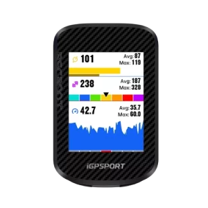 کامپیوتر iGPSPORT BSC300T در حال نمایش نقشه مسیر با GPS فعال
