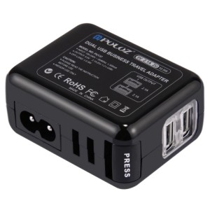 نمای پشت شارژر با پورت‌های USB 2.1A