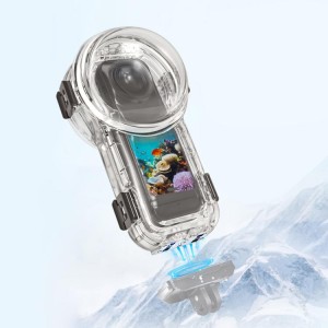 قاب ضد آب PULUZ برای دوربین Insta360 X5 | تا عمق 60 متر | با قفل رهاسازی سریع و بدنه شفاف