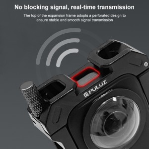 قاب محافظ فلزی Insta360 X5 برند PULUZ به همراه درپوش لنز | محافظ مقاوم مشکی برای دوربین X5