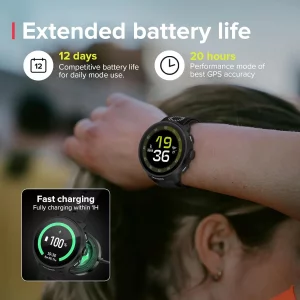 ساعت Suunto Run روی دست ورزشکار در فضای باز
