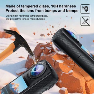 تست مقاومت محافظ لنز شیشه‌ای Insta360 X5 در برابر ضربه