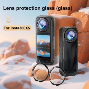 قاب محافظ لنز Insta360 X5 PULUZ نصب‌شده روی دوربین