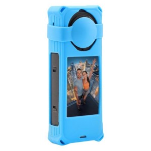 محافظ سیلیکونی دوربین Insta360 X5 رنگ آبی برند PULUZ