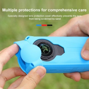 نصب قاب سیلیکونی مشکی PULUZ روی دوربین Insta360 X5