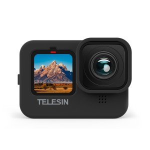 قاب محافظ سیلیکونی TELESIN GP-HER-041-BK  GoPro Hero 9 / 10 / 11 / 12 / 13 با پوشش لنز