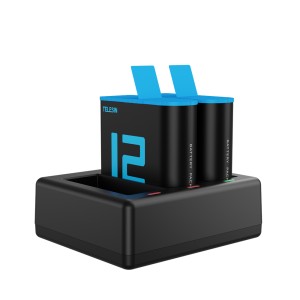 شارژر سه اسلاته باتری GoPro Hero 9 / 10 / 11 / 12 برند TELESIN مدل GP-BCG-902