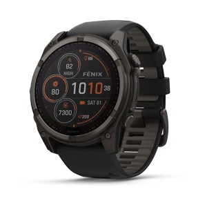 ساعت ورزشی هوشمند گارمین Garmin fēnix 8 51mm Solar Sapphire – خاکستری کربنی