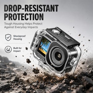 نمای پشتی قاب مغناطیسی DJI Osmo Action 6 با پوشش شفاف صفحه‌نمایش