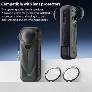 نمای پشتی کاور مشکی دوربین Insta360 X5