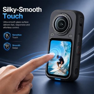 محافظ صفحه‌نمایش شیشه‌ای حرارت‌دیده Insta360 X6 پولوز مدل PU1218T | شفاف 9H با لبه‌های منحنی 2.5D