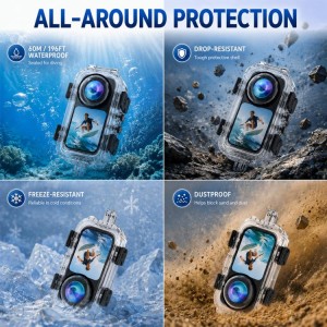 قاب شفاف ضدآب Insta360 X6 با لنز اپتیکال کروی