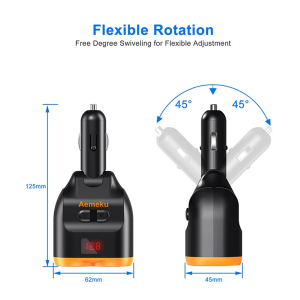 شارژر ماشین با آداپتورفندکی 2 سوکتي 12/24 با پورت TYPE-C AEMEKU