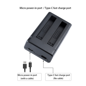 پایه شارژر همراه با کابل USB و چراغ نشانگر LED (مشکی) برای اینستا 360 ONE X2