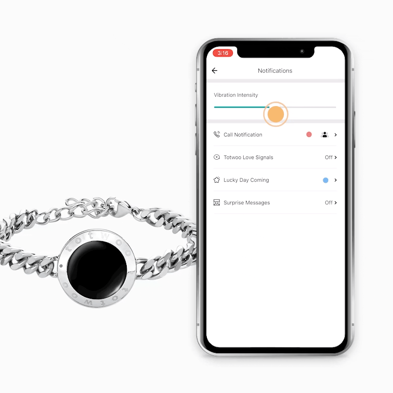 دستبند توتو با نمایش لرزش فعال
