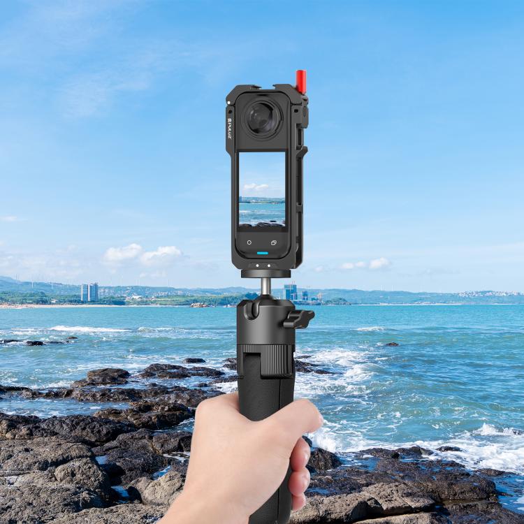 قاب فلزی مشکی Insta360 X5 برند PULUZ همراه با Lens Cap