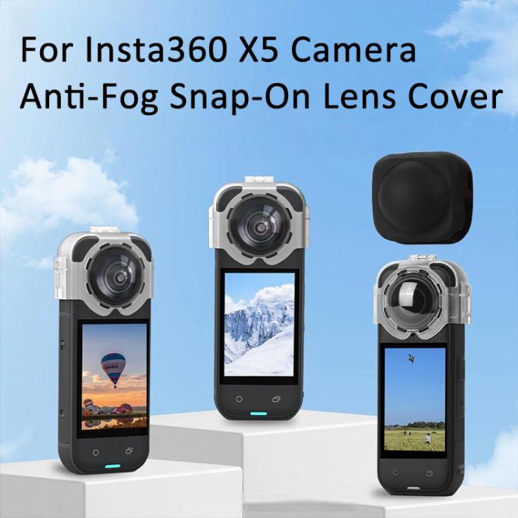 محافظ لنز Insta360 X5 سازگار با درپوش سیلیکونی
