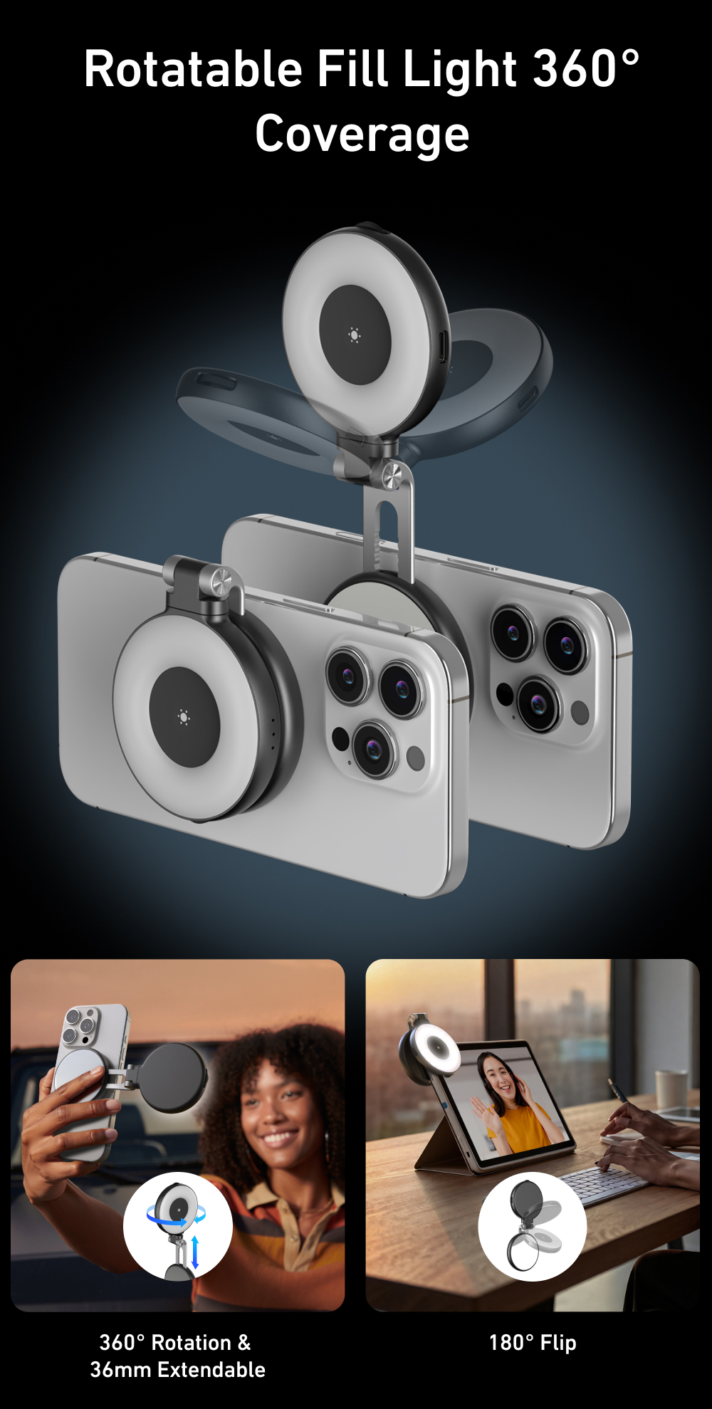 نور LED سلفی TELESIN مناسب ولاگرها