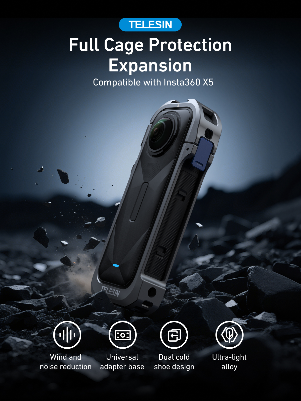 خرید قاب فلزی Insta360 X5 تلسین