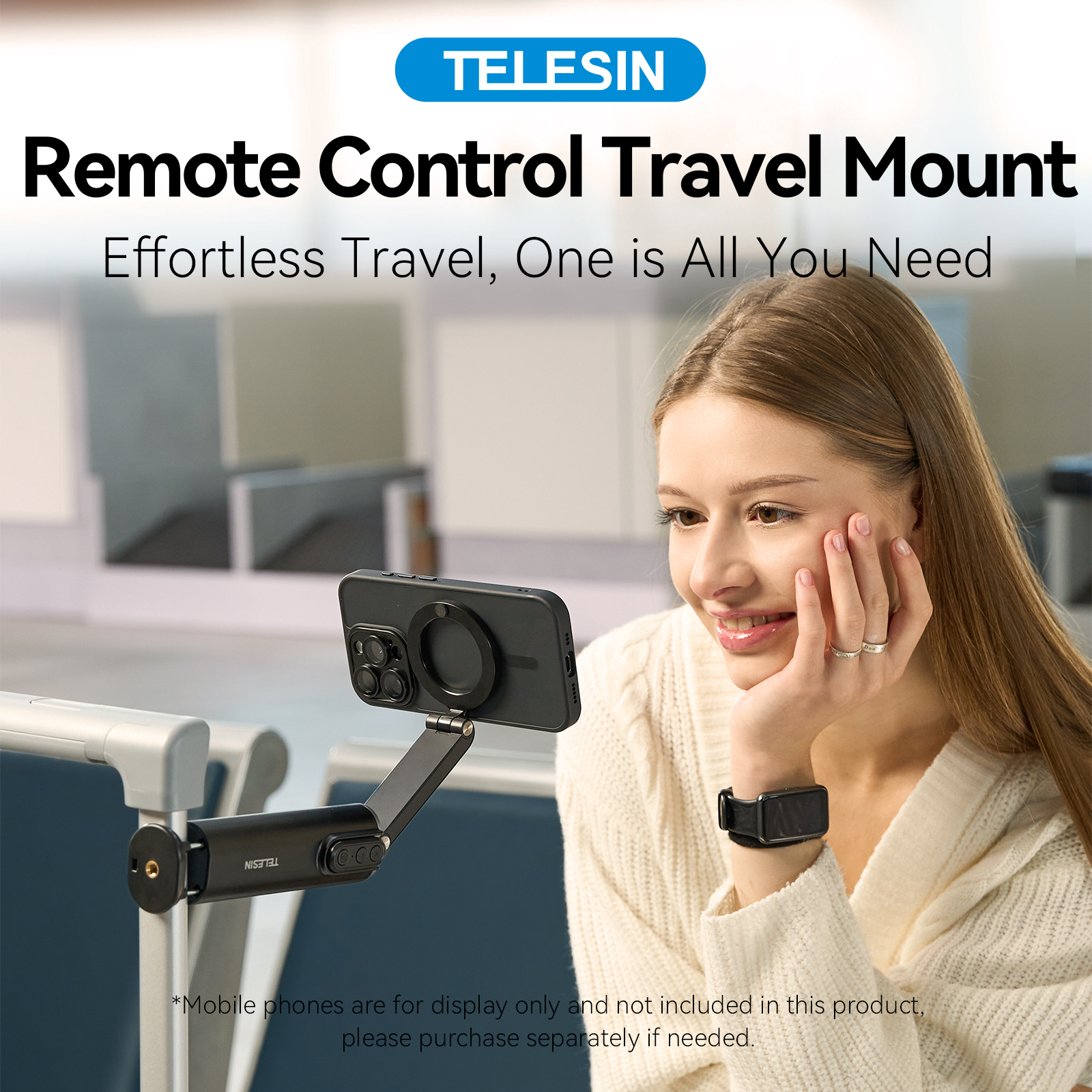 پایه مغناطیسی موبایل TELESIN P1-HSS-02 با طراحی جمع‌وجور و سبک