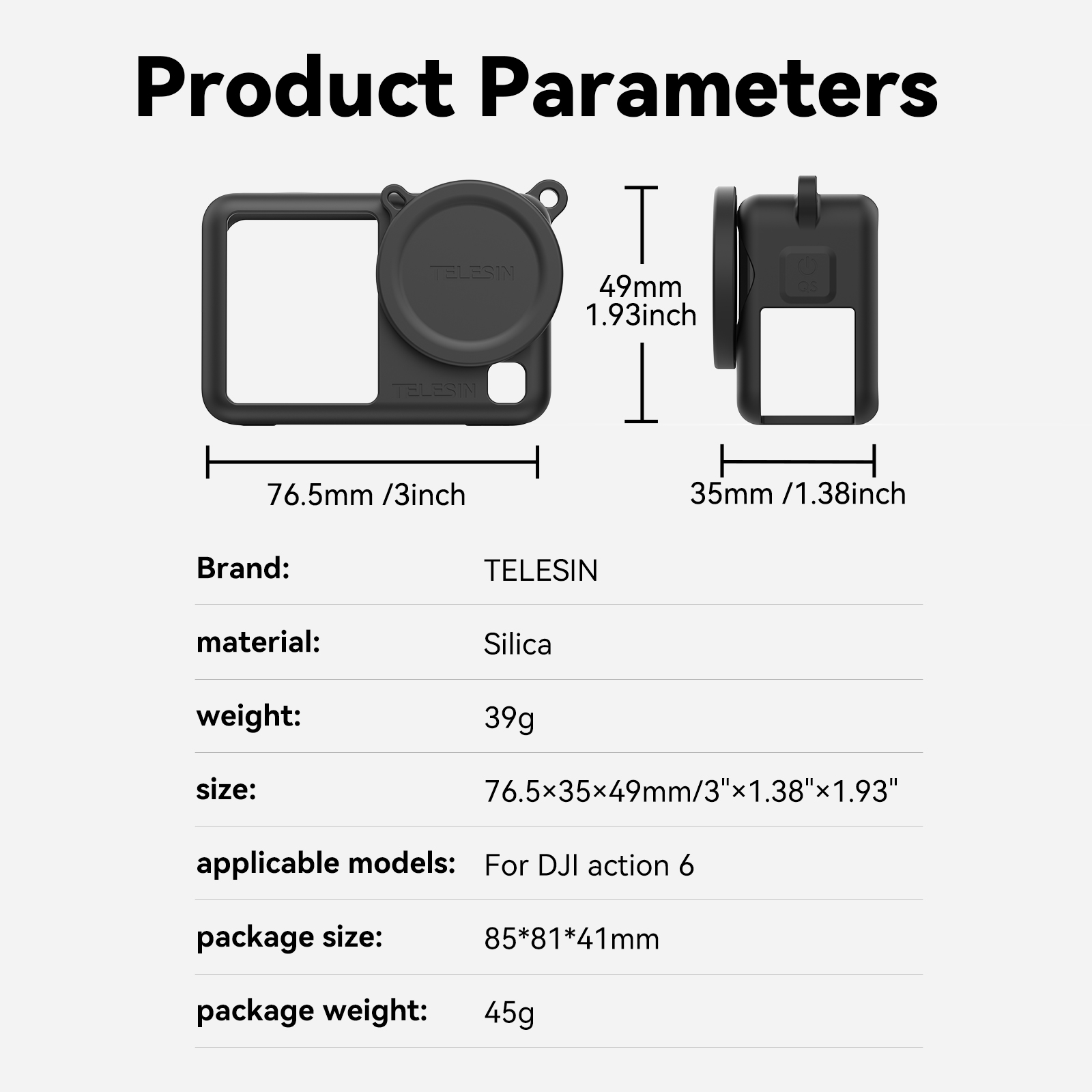 قاب محافظ سیلیکونی اکشن کمرا DJI Action 6