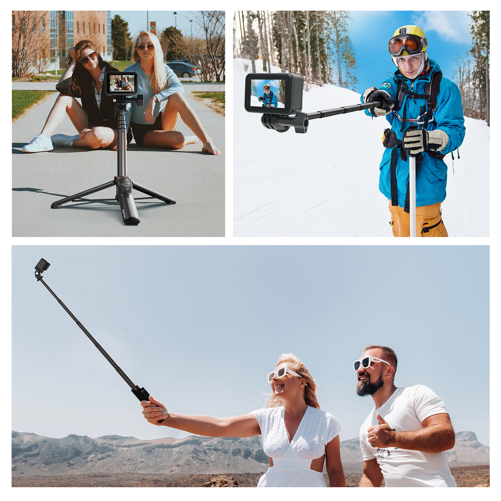مونوپاد حرفه‌ای TELESIN مدل TE-RCSS-001 مناسب برای GoPro و Insta360