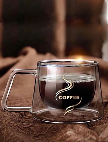فنجان پیرکس دوجداره  COFFEE