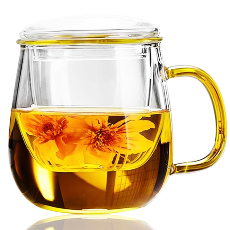 ماگ دمنوش پیرکس دسته رنگی تپل