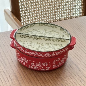ظرف گرد سرو سرامیکی کوچک