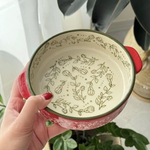 ظرف گرد سرو سرامیکی کوچک