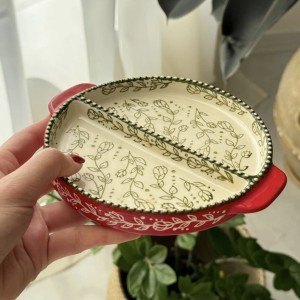 ظرف گرد سرو سرامیکی کوچک