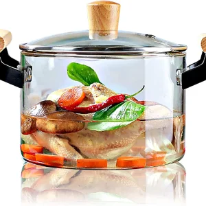 قابلمه پیرکس شعله مستقیم دسته چوبی 3.5 لیتری