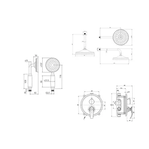 شیر حمام توکار شودر مدل گلوریس تیپ 3