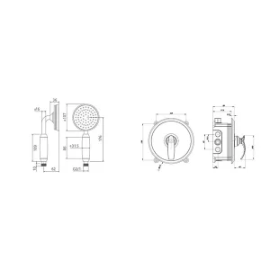 شیر حمام توکار شودر مدل گلوریس تیپ 2