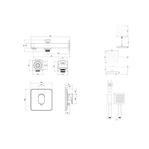شیر حمام توکار شودر  مدل تاین تیپ 4