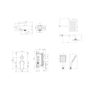 شیر حمام توکار شودر  مدل رومر پلاس تیپ 4