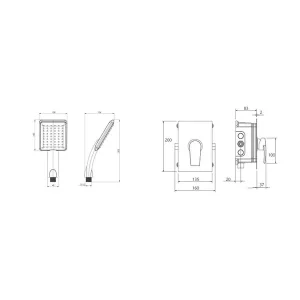 شیر حمام توکار شودر  مدل رومر پلاس تیپ 2
