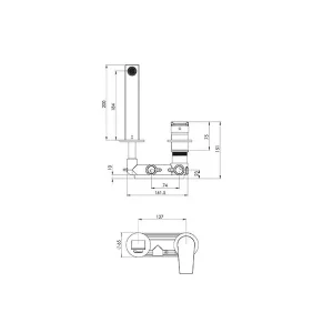 شیر روشویی توکار دو تکه شودر مدل رومر پلاس