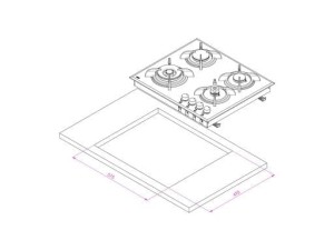 برند کن گاز رومیزی شیشه ایی 4 شعله مدل IG6401