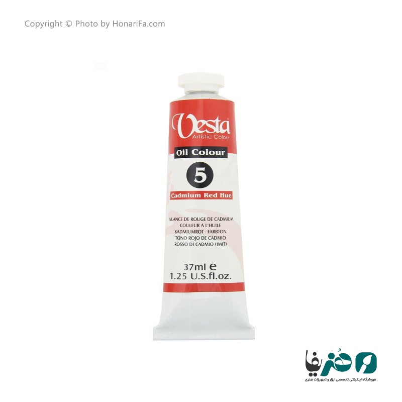 رنگ روغن وستا مدل Cadmium Red Hue 5 حجم 37 میلی لیتر