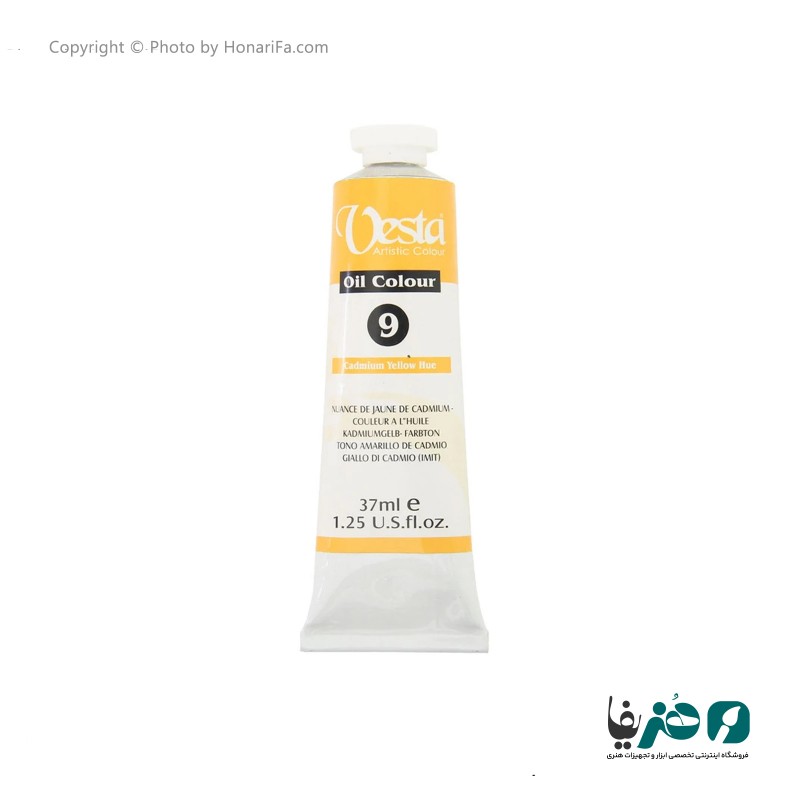 رنگ روغن وستا مدل Cadmium Yellow Hue 9 حجم 37 میلی لیتر