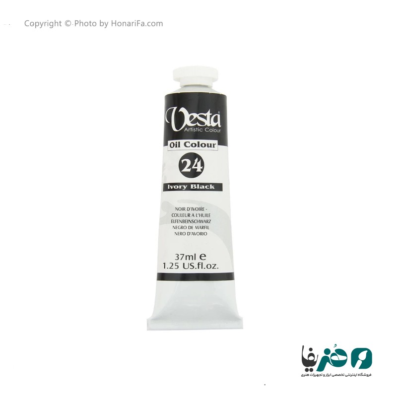 رنگ روغن وستا مدل Lvory Black 24 حجم 37 میلی لیتر